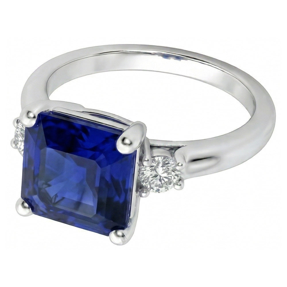 echter asscher diamant 2.75Karat ring Draufsicht