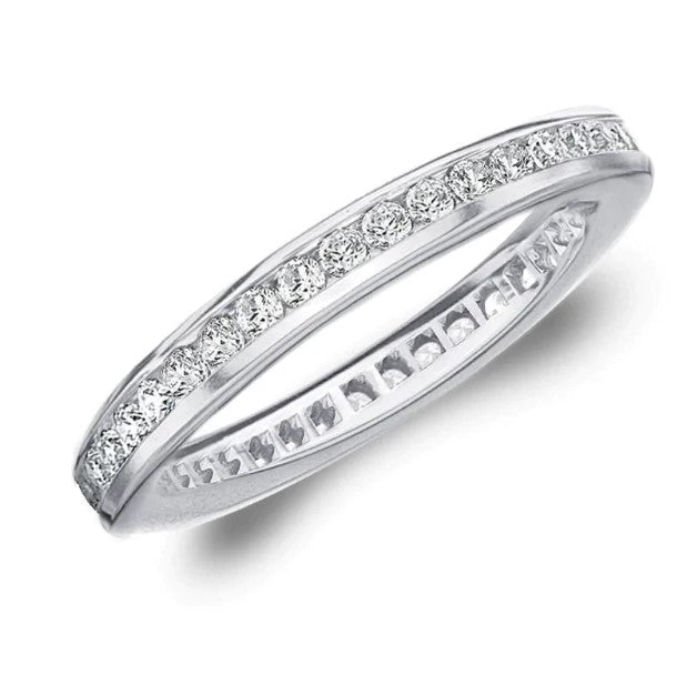 Komfort Fit Round Natürliche Diamond Eternity Band Channel Set Gold 14K