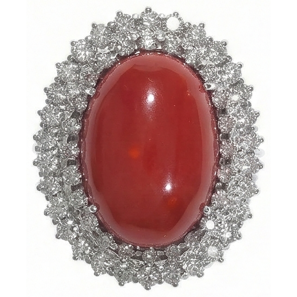 echter oval diamant 12.75Karat ring Draufsicht