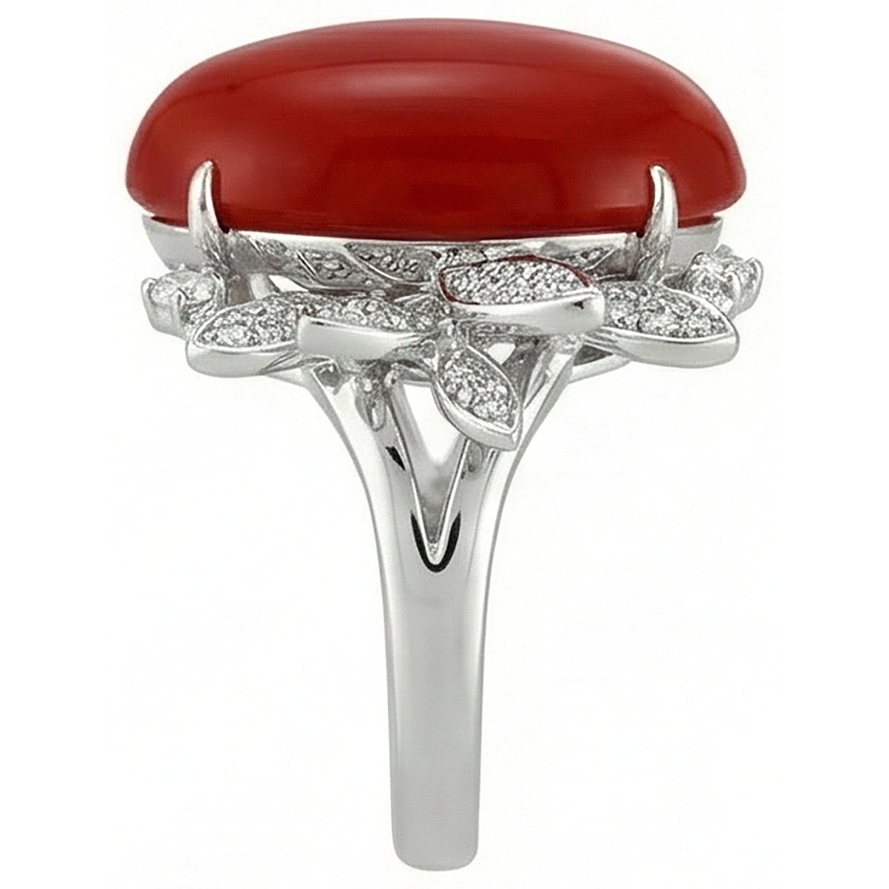 echter oval diamant 12.00Karat ring Profilansicht
