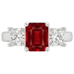 Krappen-Set Roter Rubin und Diamanten 4.00 Karat Ring 14K Gold