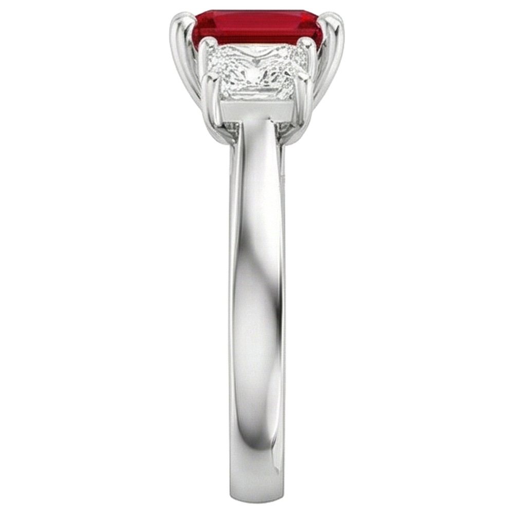 Krappen-Set Roter Rubin und Diamanten 4.00 Karat Ring 14K Gold