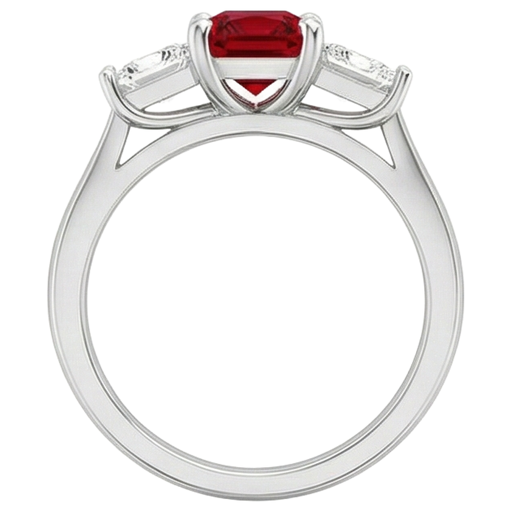 Krappen-Set Roter Rubin und Diamanten 4.00 Karat Ring 14K Gold
