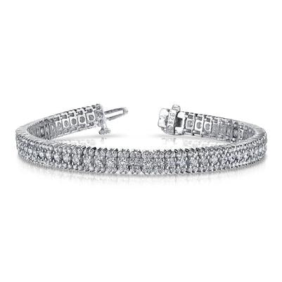 Krappen-Set 11 Kt. Runde Natürliche Diamanten Im Brillantschliff Armband Weißgold