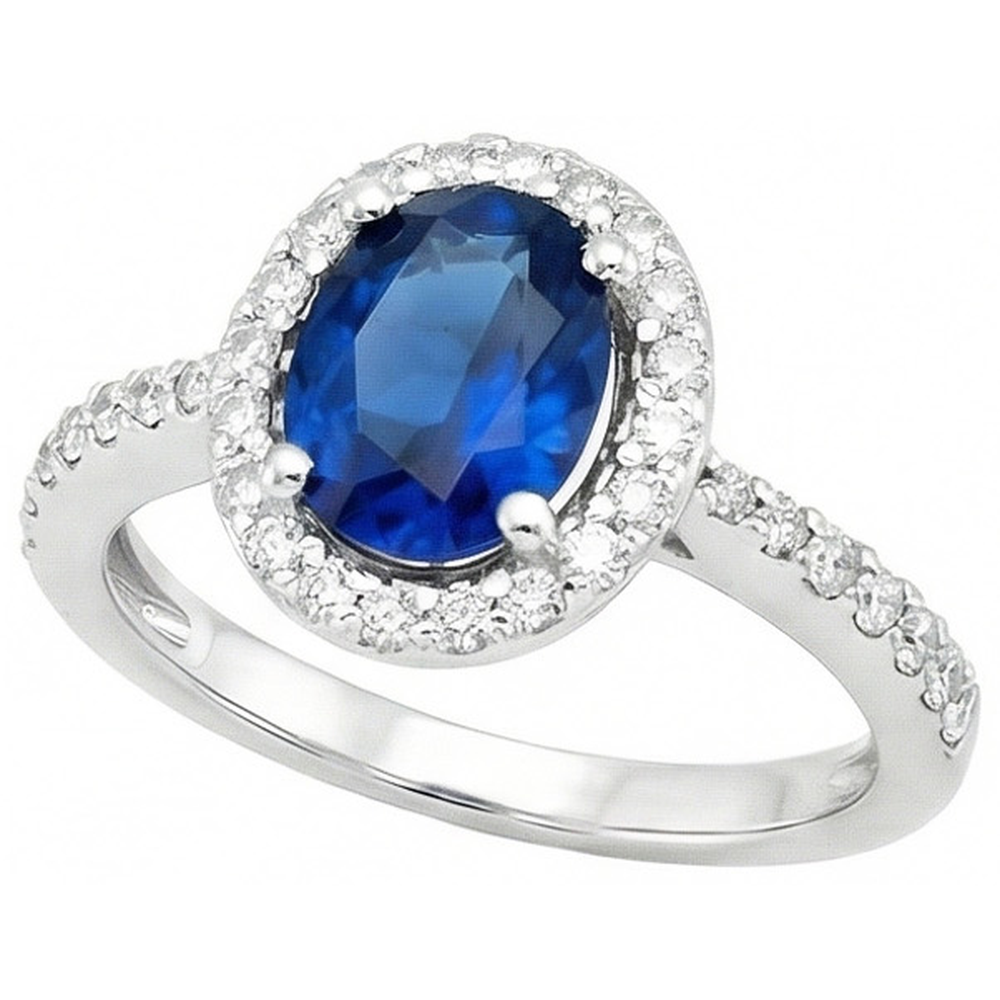 echter oval diamant 1.90Karat ring Draufsicht