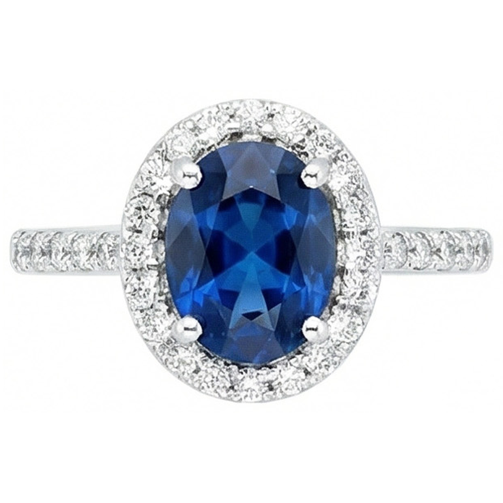 echter oval diamant 1.90Karat ring Seitenansicht