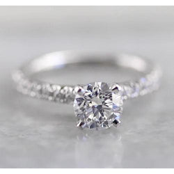 Krappenbesatz Natürliche Diamant-Verlobungsring Weißgold 2 Karat Weißgold 14K