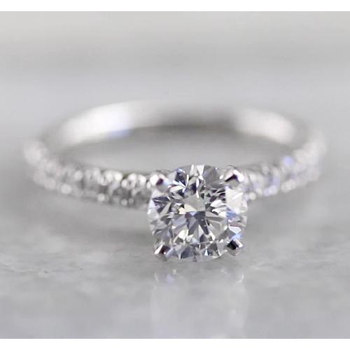 Krappenbesatz Natürliche Diamant-Verlobungsring Weißgold 2 Karat Weißgold 14K