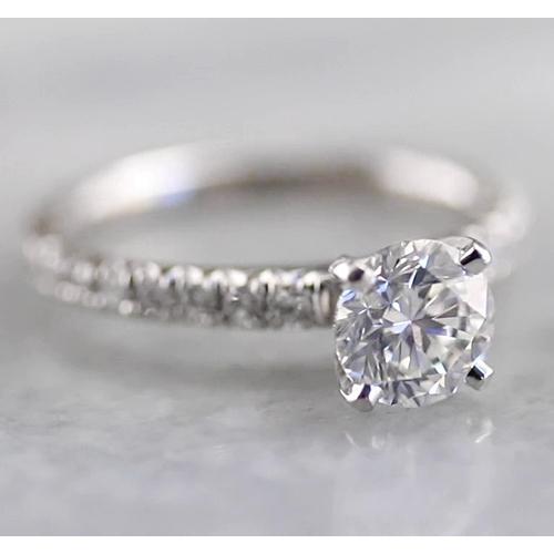 Krappenbesatz Natürliche Diamant-Verlobungsring Weißgold 2 Karat Weißgold 14K