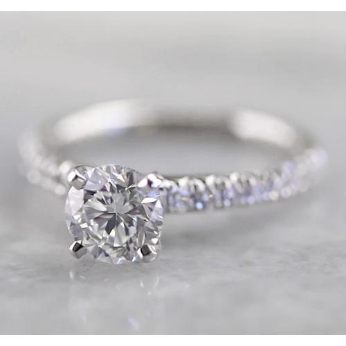 Krappenbesatz Natürliche Diamant-Verlobungsring Weißgold 2 Karat Weißgold 14K