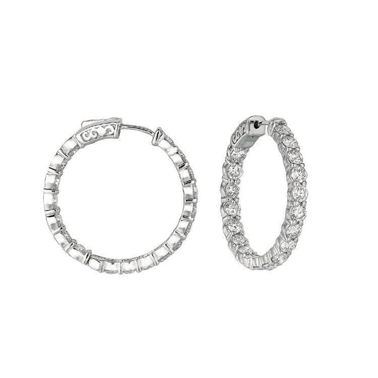 Krappenfassung Rund 5,54 Karat Natürliche Diamant Hoop Damen Ohrring WG 14K