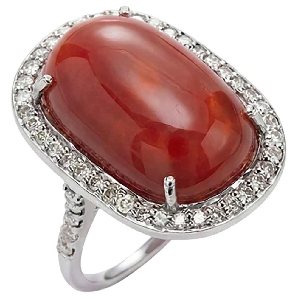 echter oval diamant 14Karat ring Seitenansicht