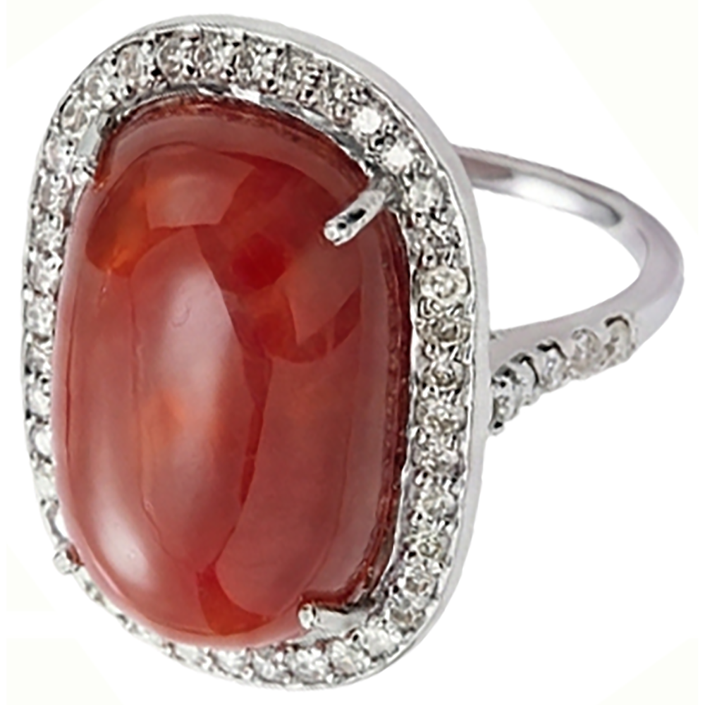 echter oval diamant 14Karat ring Draufsicht