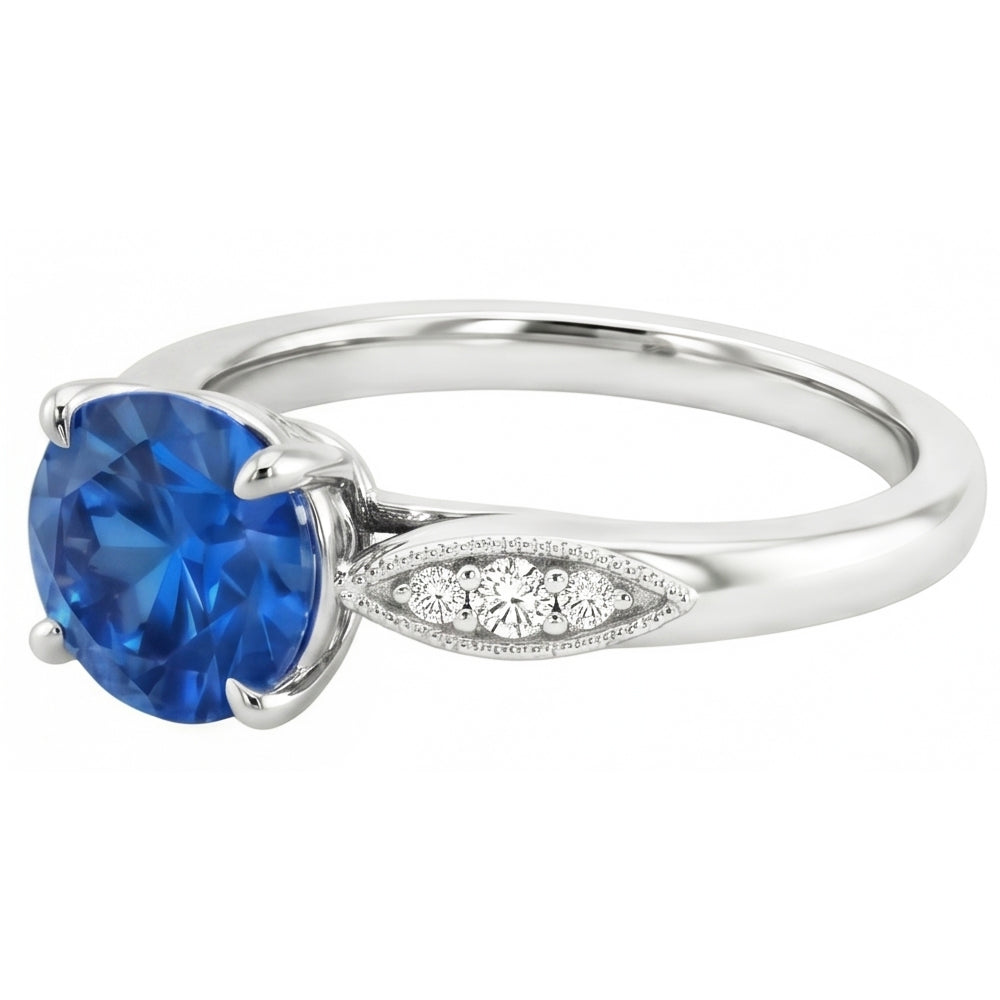 echter round diamant 2.40Karat ring Draufsicht