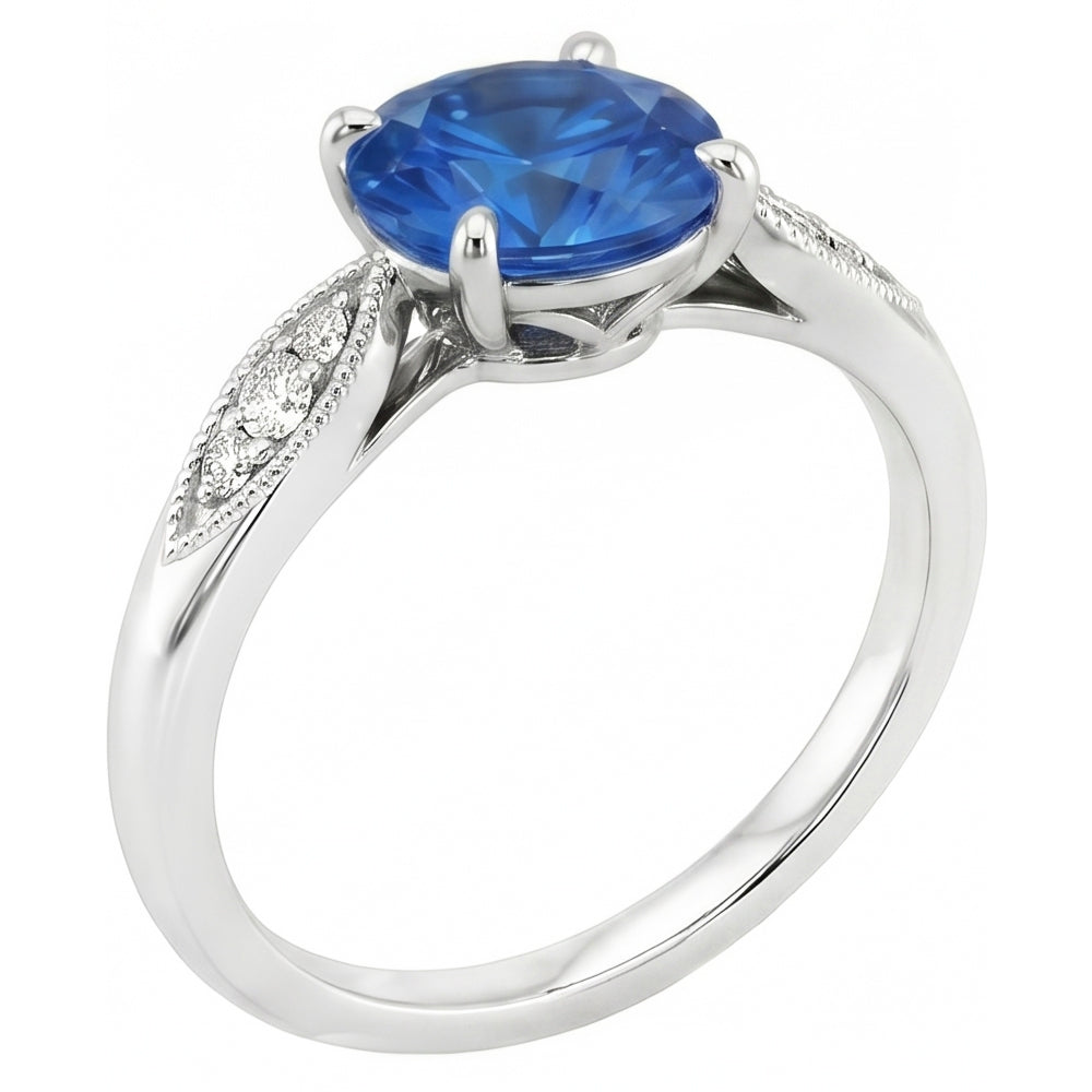 echter round diamant 2.40Karat ring Vorderansicht