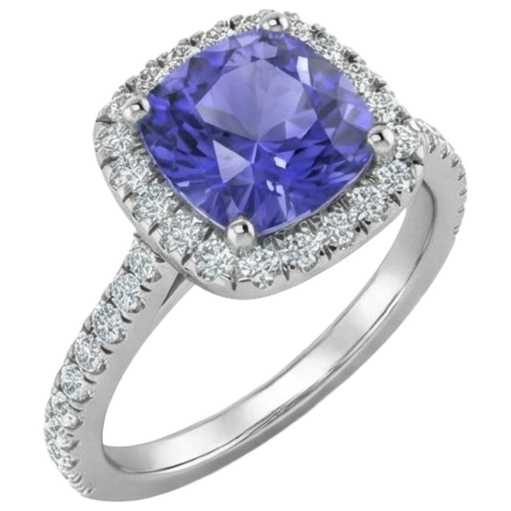 echter round diamant 3.50Karat ring Draufsicht