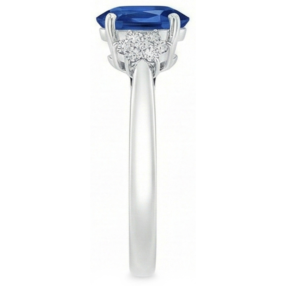 echter oval diamant 3.20Karat ring Profilansicht