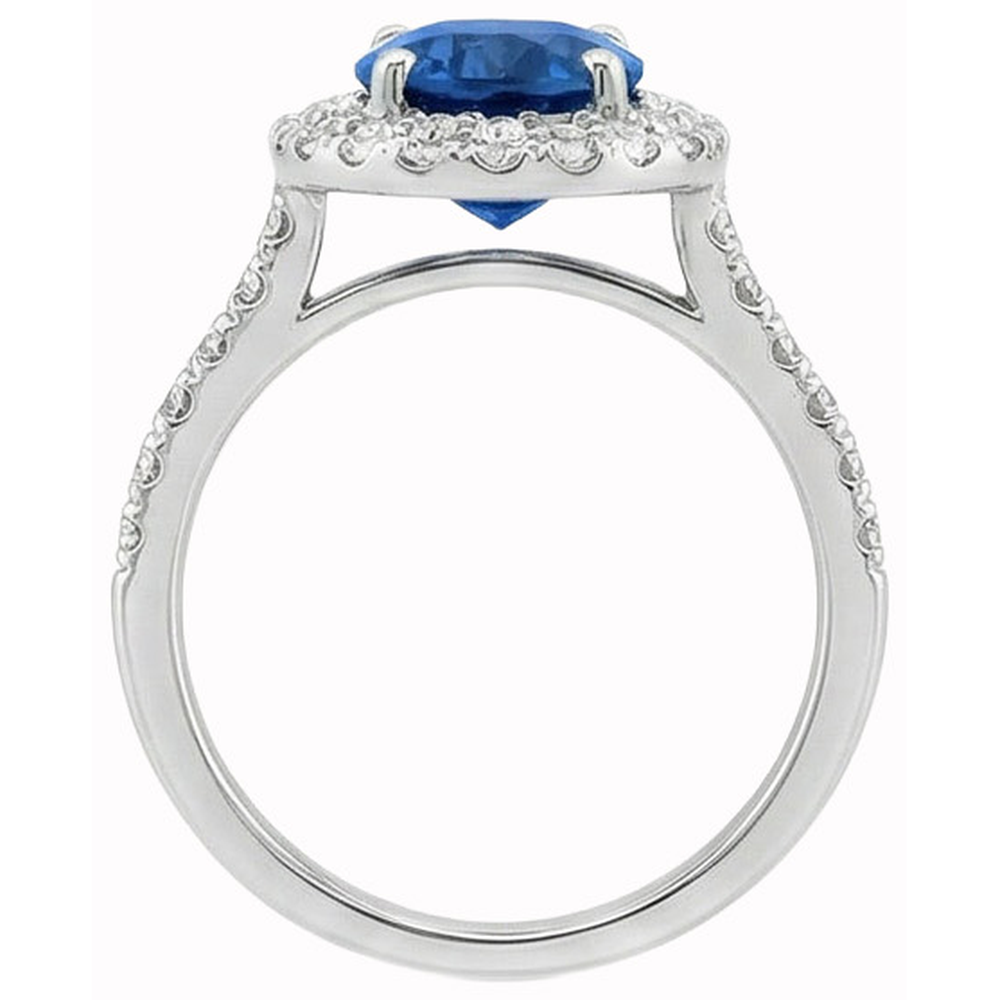 echter oval diamant 3.70Karat ring auf Weiß