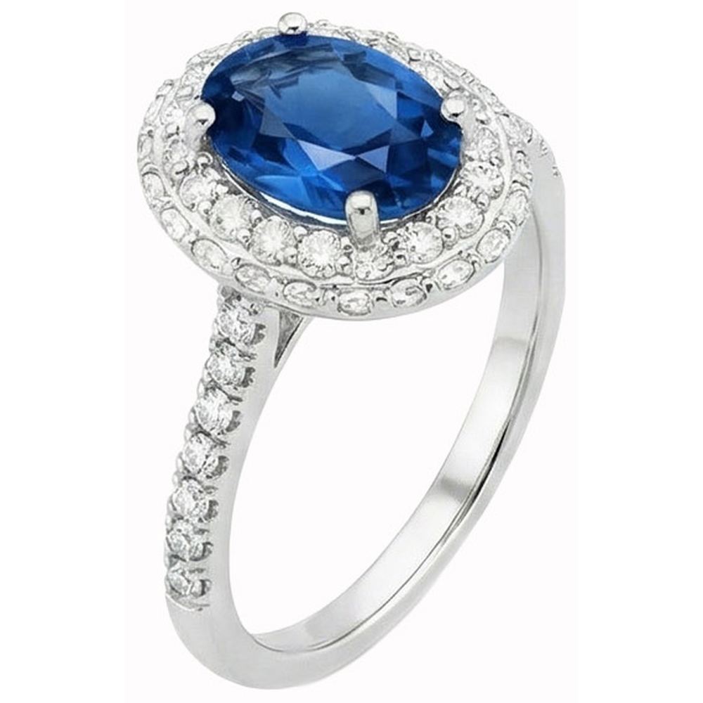 echter oval diamant 3.70Karat ring Draufsicht