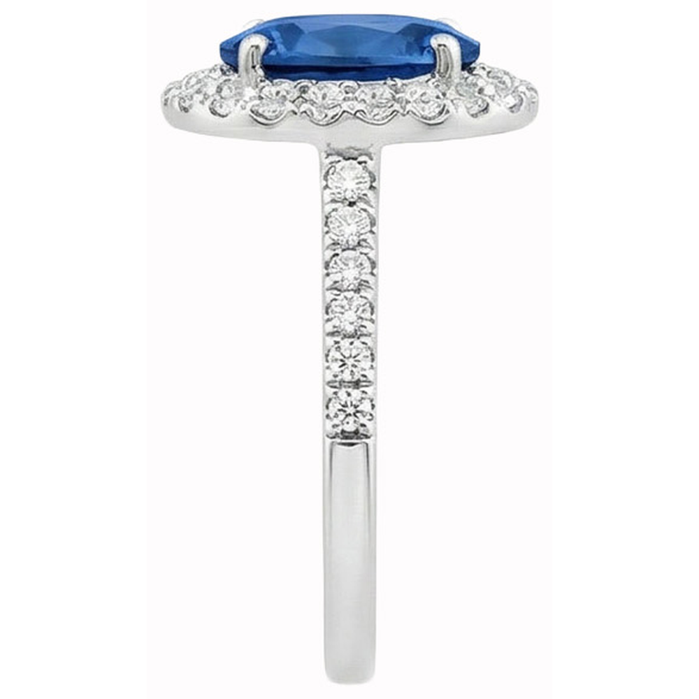 echter oval diamant 3.70Karat ring Profilansicht