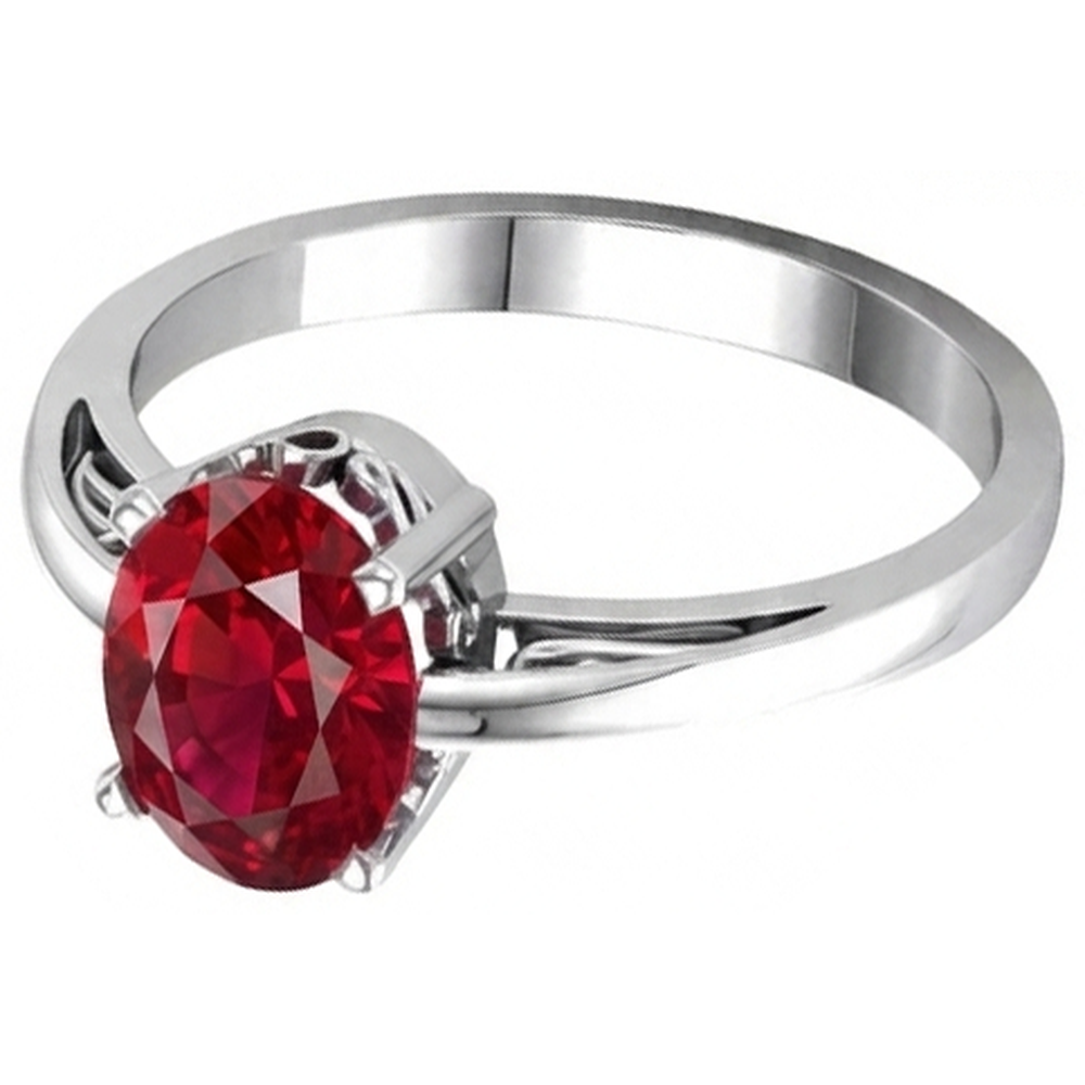 echter oval rubin 2Karat ring Seitenansicht