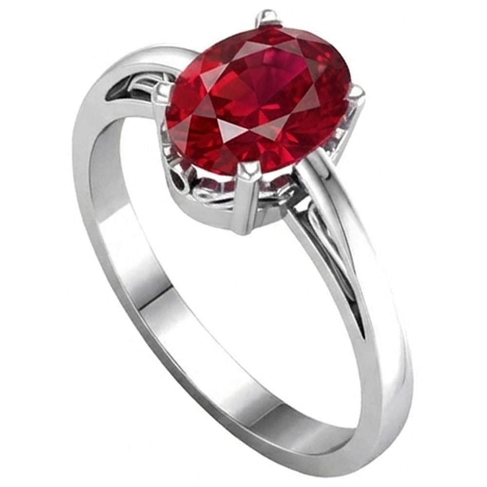 echter oval rubin 2Karat ring Detailansicht