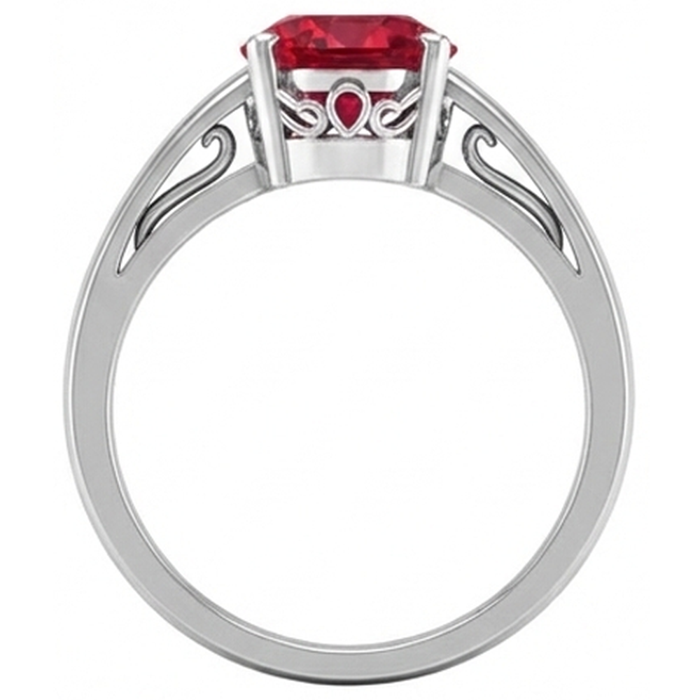 echter oval rubin 2Karat ring Profilansicht