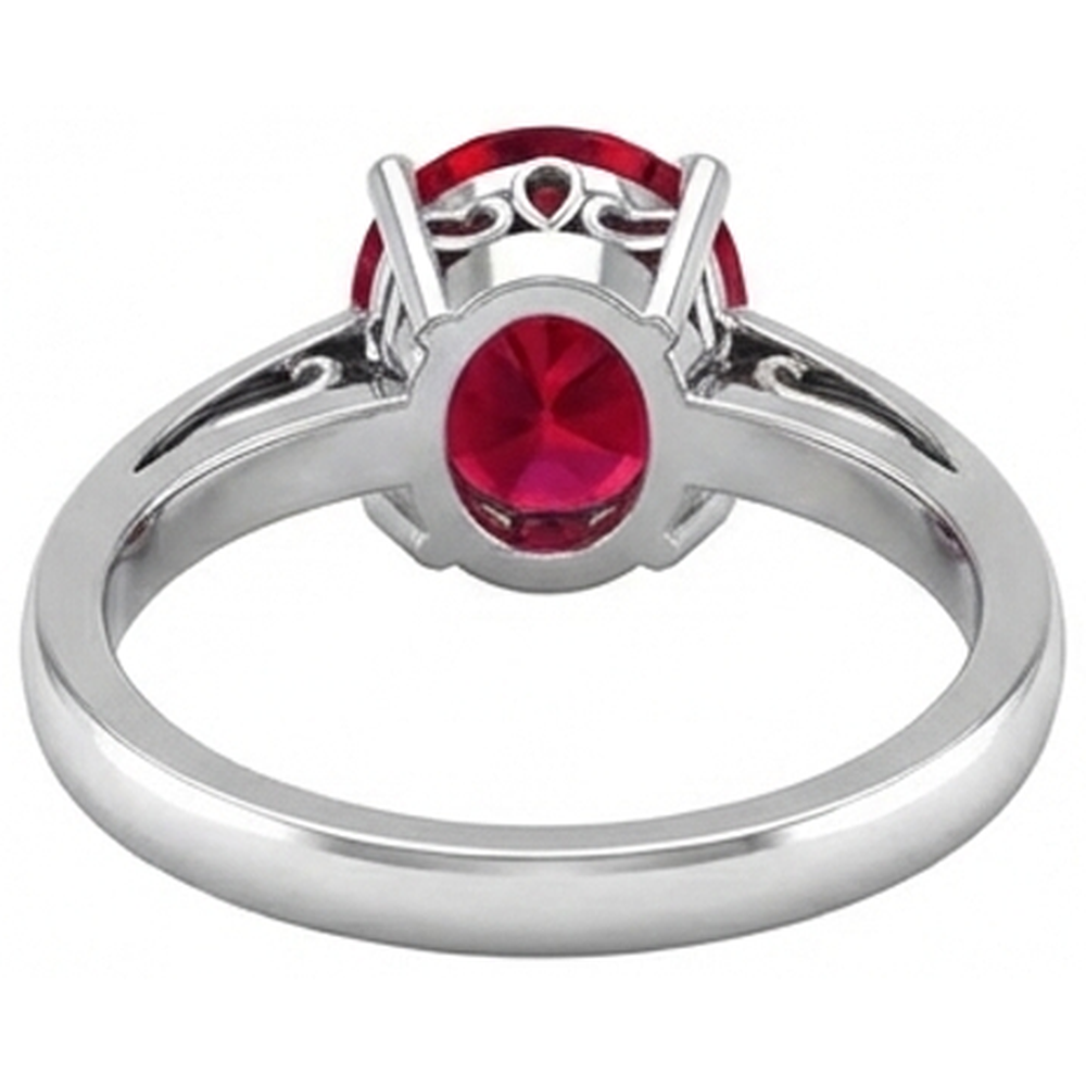 echter oval rubin 2Karat ring auf Weiß