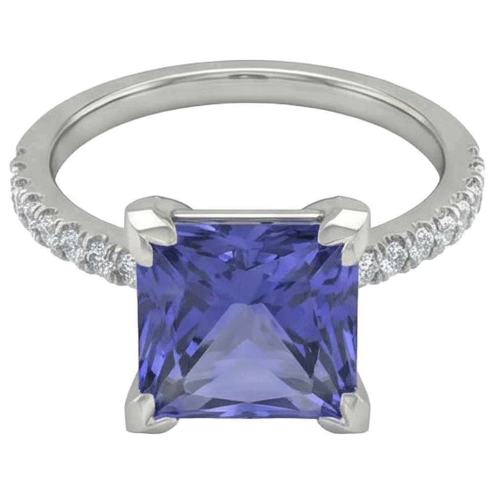 echter princess diamant 3.80Karat ring Detailansicht