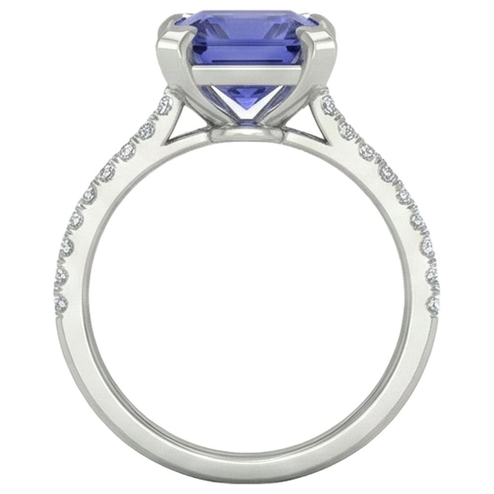 echter princess diamant 3.80Karat ring auf Weiß