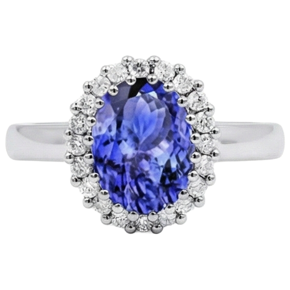 echter oval diamant 3.70Karat ring Seitenansicht