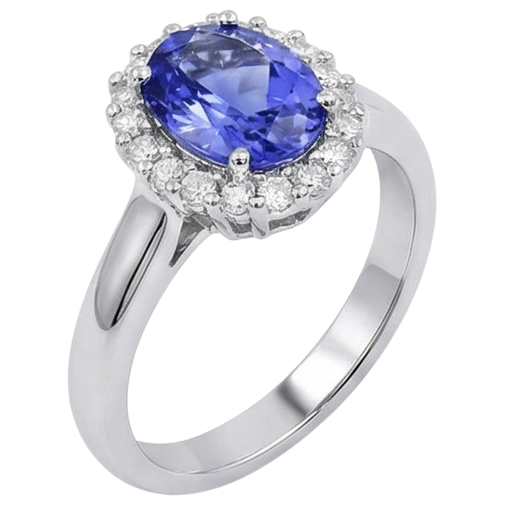 echter oval diamant 3.70Karat ring Detailansicht