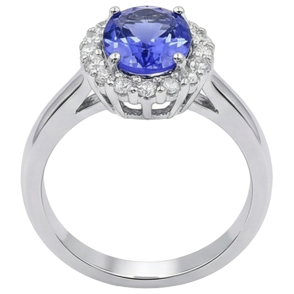echter oval diamant 3.70Karat ring Draufsicht