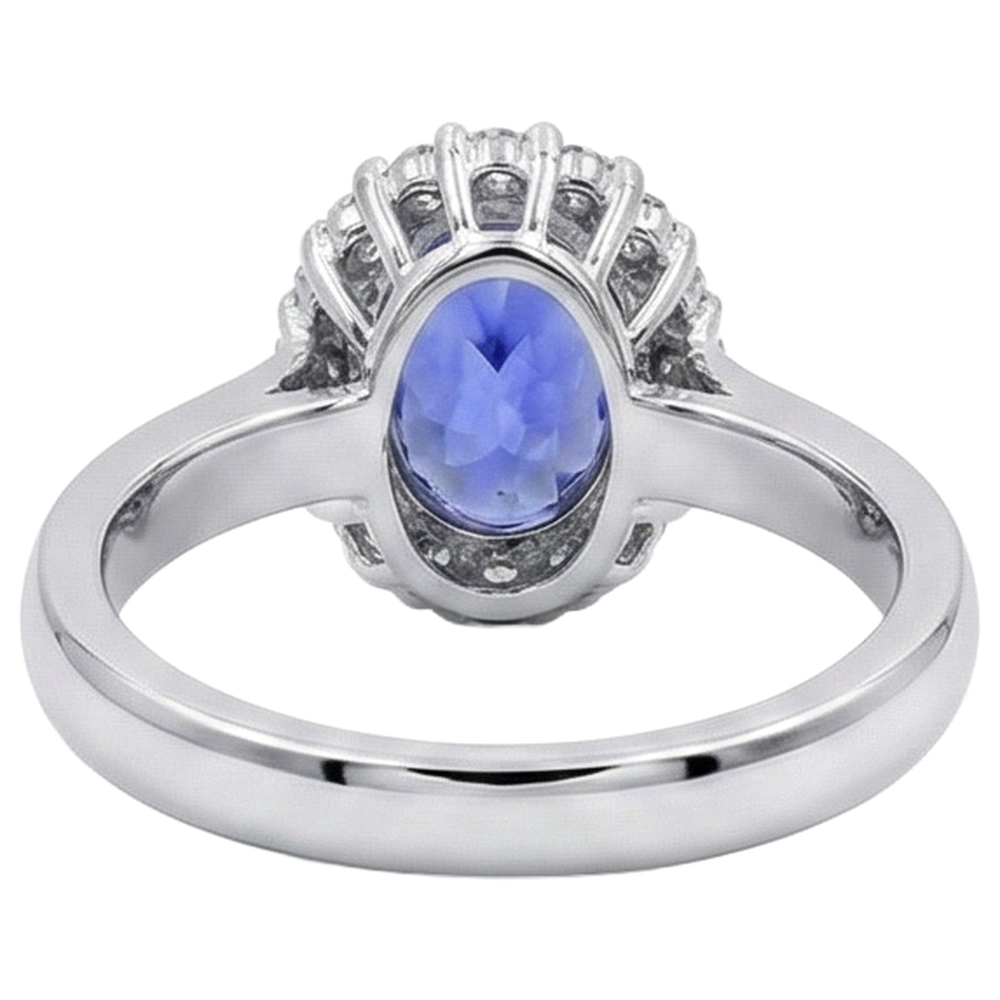 echter oval diamant 3.70Karat ring auf Weiß