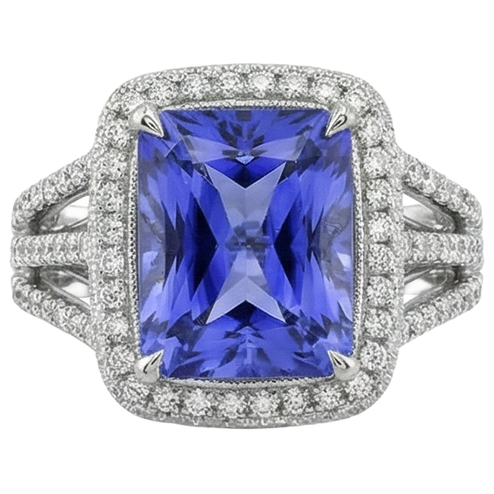 echter round diamant 4.78Karat ring Seitenansicht