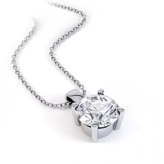 echter round diamant 2Karat anhänger Vorderansicht