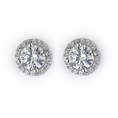 Krappenset Sparkling 4,40 Ct. Natürliche Diamanten Damen Ohrstecker Halo Ohrringe Wg