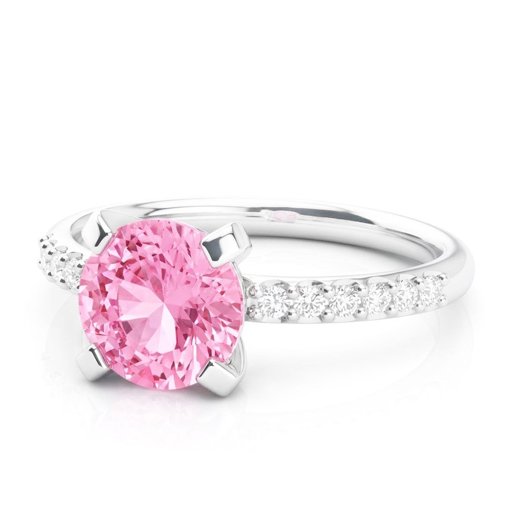 Kunzit Kunzite Edelstein-Ring 14,60 Karat – 14K Weißgold