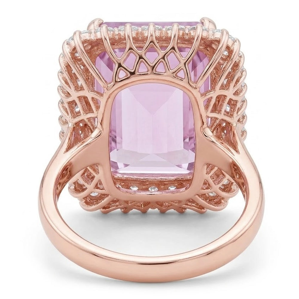 Kunzite Schmuckstein-Ring 24,00 Karat F/VS1 – 14K Roségold