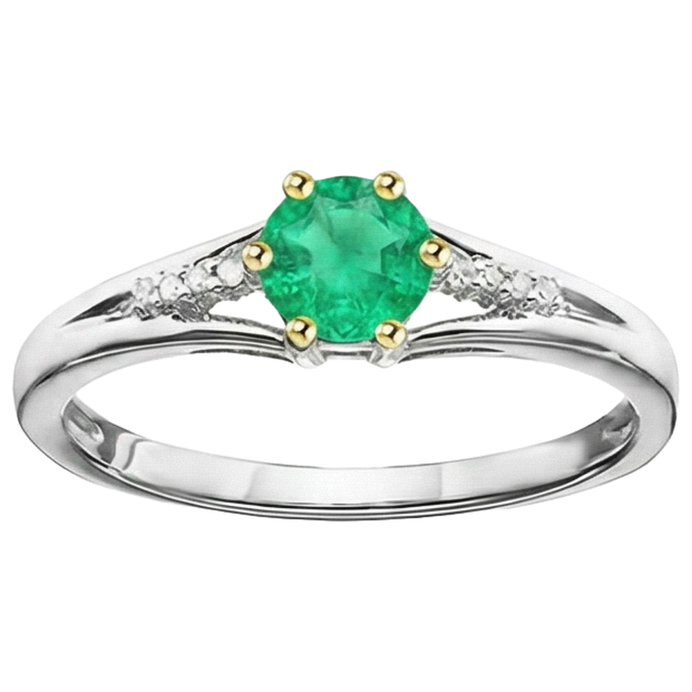 Authentischer Kolumbianischer Smaragd Schmuckstein-Ring – Seitenansicht
