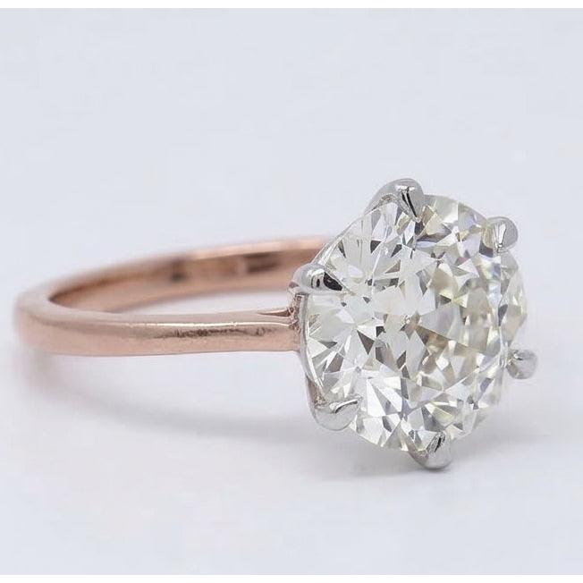 Handgemachter Diamant Solitär-Ring 2 Karat – Seitenansicht