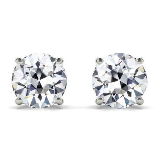 Erdgewonnener Diamant Ohrhänger 5 Karat 14 Karat Weißgold – Hauptansicht