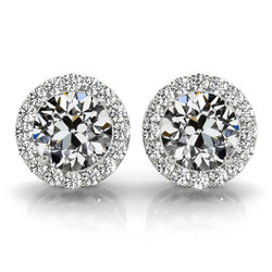 14K Weißgold Diamant Ohrringe – 7,25-Karat Old Mine Cut