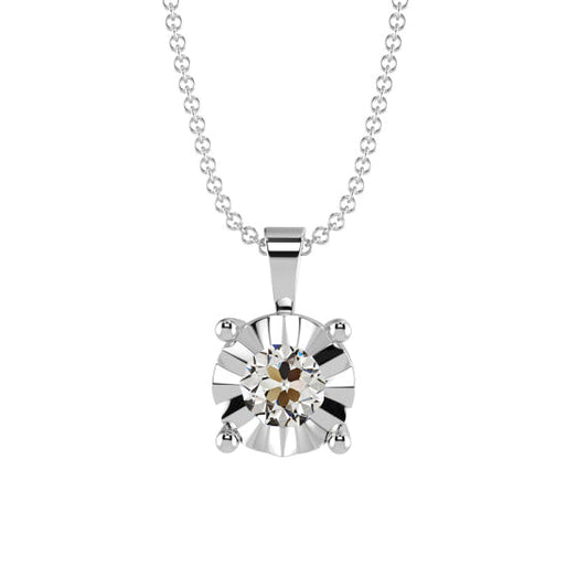 Authentischer Diamant Anhänger-Halskette – Hauptansicht