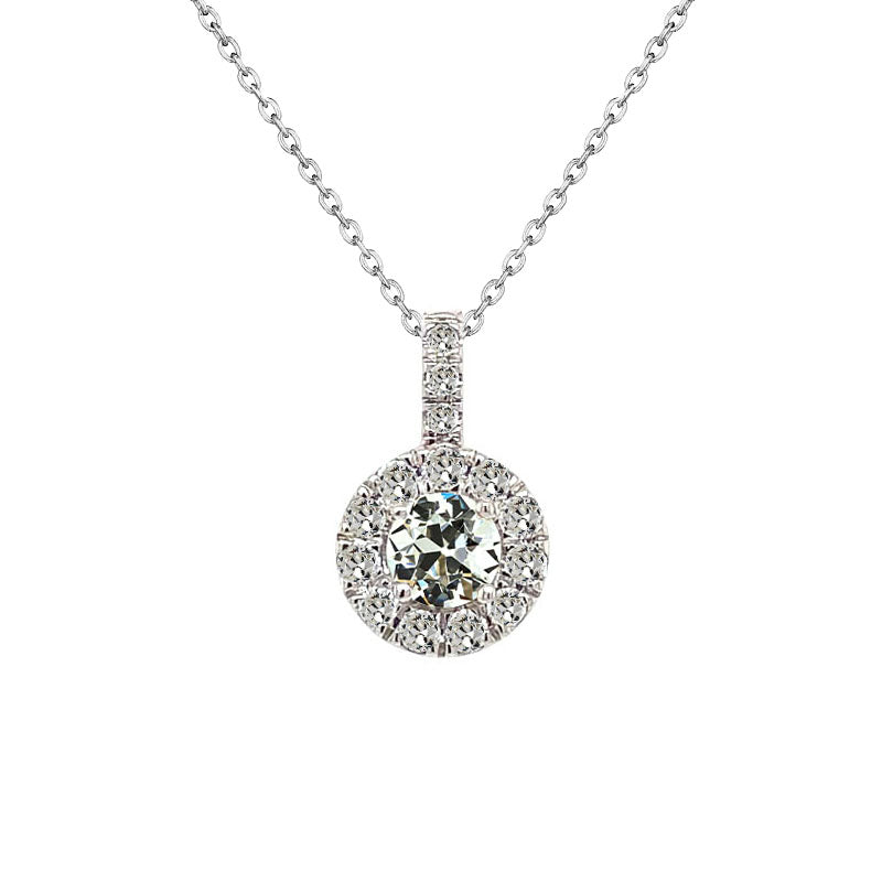 Edler Diamant Halo 2-Karat 14K Weißgold – Hauptansicht