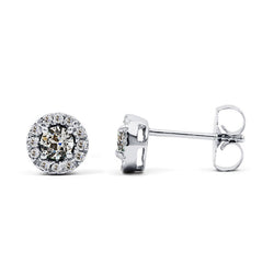 Erdgewonnener Antik-Kissen-Schliff Edler Diamant Ohrstecker 3,50