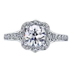 Diamant Halo-Fassung Ring 3 Karat F/VS1 – 14 Karat Weißgold