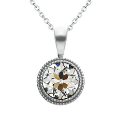 Hänge-Anhänger 14K Weißgold – Diamant Old Mine Cut 2 Karat