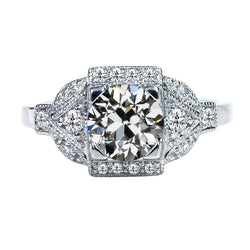 Naturreiner Antik-Kissen-Schliff Edler Diamant Verlobungsring