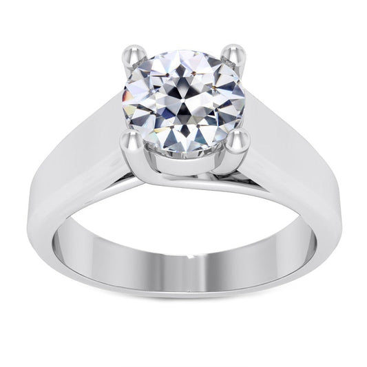 Old Mine Cut Edler Diamant Ring in 14 Karat Weißgold – Hauptansicht